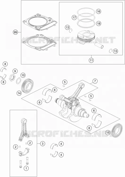 VILEBREQUIN / PISTON KTM MOTO 1290 2021 SUPERDUKE  1290 SUPER DUKE R ORANGE