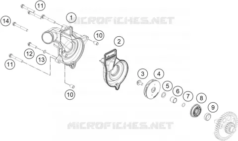 POMPE A EAU KTM MOTO 1290 2021 SUPERDUKE  1290 SUPER DUKE R ORANGE