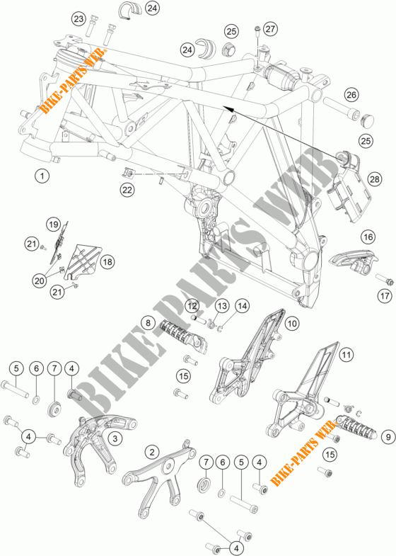 CADRE pour KTM 1290 SUPER DUKE GT ORANGE de 2018
