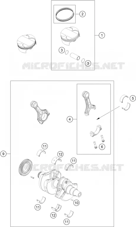 VILEBREQUIN / PISTON KTM MOTO 890 2021 DUKE  890 DUKE BLACK