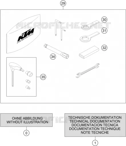 TROUSSE A OUTILS / MANUELS / OPTIONS KTM MOTO 890 2021 DUKE  890 DUKE ORANGE