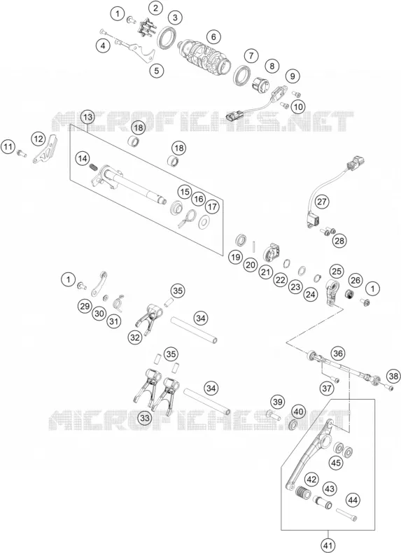 MECANISME DE SELECTION DE VITESSES KTM MOTO 890 2021 DUKE  890 DUKE R