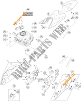 RESERVOIR / SELLE pour KTM 390 DUKE SILVER - CKD de 2021
