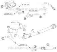 BEQUILLE LATERALE / CENTRALE pour KTM 990 SUPER DUKE BLACK de 2007