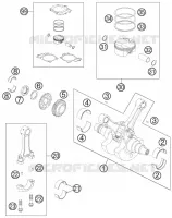 VILEBREQUIN / PISTON pour KTM 990 SUPER DUKE BLACK de 2007