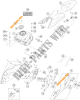 RESERVOIR / SELLE pour KTM 390 DUKE WHITE - CKD de 2021
