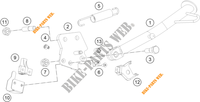 BEQUILLE LATERALE / CENTRALE pour KTM 390 DUKE WHITE - B.D. de 2021