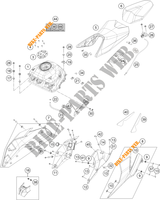 RESERVOIR / SELLE pour KTM 390 DUKE WHITE - B.D. de 2021