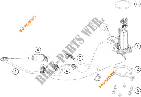 POMPE A ESSENCE pour KTM 390 DUKE SILVER - B.D. de 2021