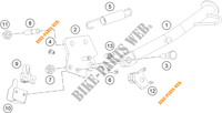 BEQUILLE LATERALE / CENTRALE pour KTM 250 DUKE WHITE NON ABS - IKD de 2020