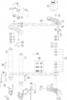 FOURCHE / T DE FOURCHE pour KTM 250 DUKE WHITE NON ABS - IKD de 2020
