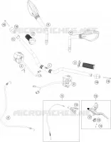 GUIDON / COMMANDES pour KTM 250 DUKE WHITE NON ABS - IKD de 2020
