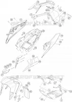 PLASTIQUES pour KTM 250 DUKE WHITE NON ABS - IKD de 2020