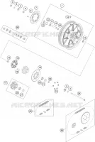 ROUE ARRIERE pour KTM 250 DUKE WHITE NON ABS - IKD de 2020