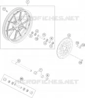 ROUE AVANT pour KTM 250 DUKE WHITE NON ABS - IKD de 2020