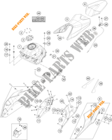 RESERVOIR / SELLE pour KTM 250 DUKE ORANGE NON ABS - IKD de 2020