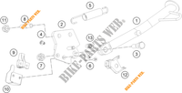 BEQUILLE LATERALE / CENTRALE pour KTM 250 DUKE WHITE - B.D. de 2020