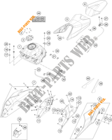 RESERVOIR / SELLE pour KTM 250 DUKE WHITE - B.D. de 2020