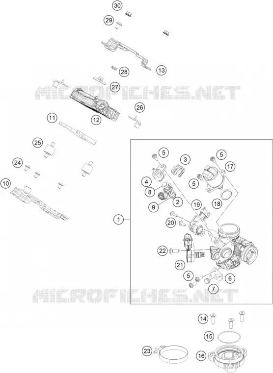 BOITIER PAPILLON INJECTION KTM MOTO 200 2021 DUKE  200 DUKE NON ABS ORANGE - CKD