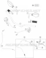 GUIDON / COMMANDES pour KTM 200 DUKE NON ABS WHITE - B.D. de 2021