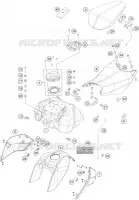 RESERVOIR / SELLE pour KTM 200 DUKE NON ABS WHITE - B.D. de 2021