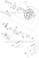 ROUE ARRIERE pour KTM 200 DUKE NON ABS WHITE - B.D. de 2021