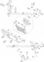 CIRCUIT DE REFROIDISSEMENT pour KTM 200 DUKE ABS ORANGE - CKD de 2021