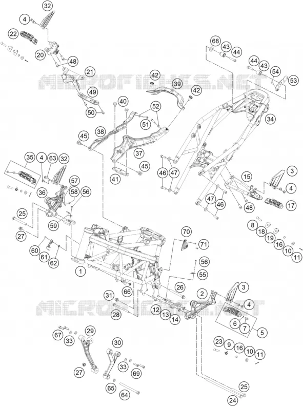 CADRE KTM MOTO 200 2021 DUKE  200 DUKE ABS WHITE - CKD