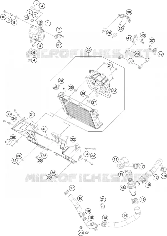 CIRCUIT DE REFROIDISSEMENT KTM MOTO 200 2021 DUKE  200 DUKE WHITE