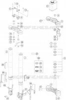 FOURCHE / T DE FOURCHE pour KTM 200 DUKE ABS ORANGE - CKD de 2021