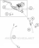 MAITRE CYLINDRE DE FREIN AVANT pour KTM 200 DUKE ABS ORANGE - CKD de 2021
