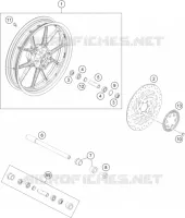ROUE AVANT pour KTM 200 DUKE ABS ORANGE - CKD de 2021