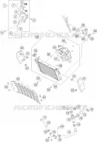 CIRCUIT DE REFROIDISSEMENT pour KTM 200 DUKE ORANGE NON ABS - CKD de 2020