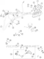 ETRIER DE FREIN AR pour KTM 200 DUKE ORANGE NON ABS - CKD de 2020