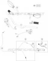 GUIDON / COMMANDES pour KTM 200 DUKE ORANGE NON ABS - CKD de 2020
