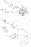 ROUE ARRIERE pour KTM 200 DUKE ORANGE NON ABS - CKD de 2020