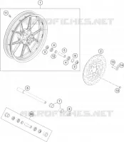 ROUE AVANT pour KTM 200 DUKE ORANGE NON ABS - CKD de 2020