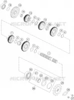 BOITE DE VITESSES   ARBRE SECONDAIRE pour KTM 200 DUKE BLACK NON ABS - CKD de 2020