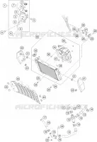 CIRCUIT DE REFROIDISSEMENT pour KTM 200 DUKE BLACK NON ABS - CKD de 2020