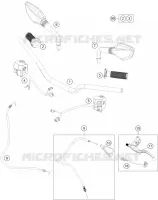 GUIDON / COMMANDES pour KTM 200 DUKE BLACK NON ABS - CKD de 2020