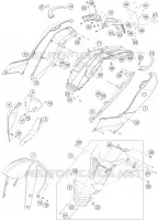 PLASTIQUES pour KTM 200 DUKE BLACK NON ABS - CKD de 2020