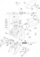 RESERVOIR / SELLE pour KTM 200 DUKE BLACK NON ABS - CKD de 2020