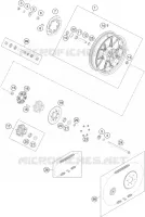 ROUE ARRIERE pour KTM 200 DUKE BLACK NON ABS - CKD de 2020