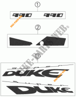 AUTOCOLLANTS pour KTM 990 SUPER DUKE BLACK de 2006