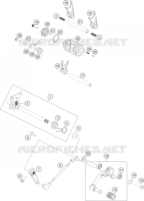 MECANISME DE SELECTION DE VITESSES KTM MOTO 200 2020 DUKE  200 DUKE WHITE NON ABS - B.D.