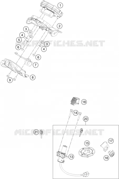 CONTACTEUR A CLE KTM MOTO 200 2020 DUKE  200 DUKE ORANGE ABS - CKD