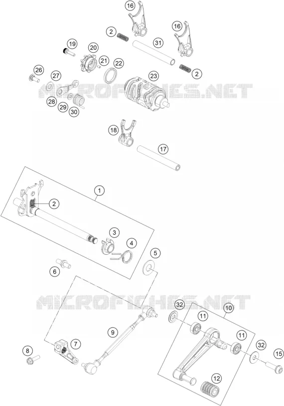MECANISME DE SELECTION DE VITESSES KTM MOTO 200 2020 DUKE  200 DUKE ORANGE ABS - CKD