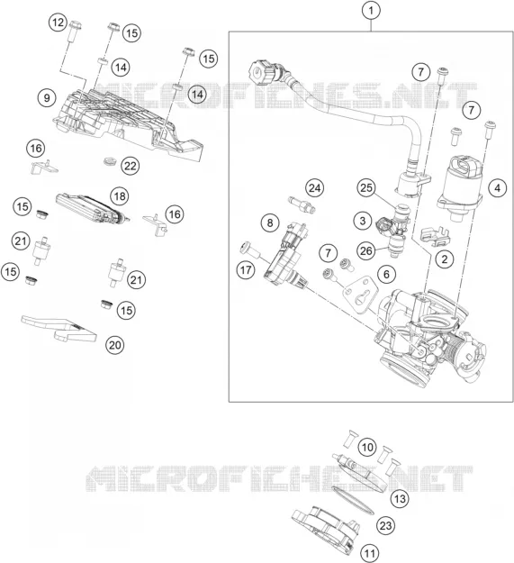 BOITIER PAPILLON INJECTION KTM MOTO 200 2020 DUKE  200 DUKE ORANGE ABS - IKD