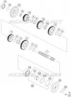 BOITE DE VITESSES   ARBRE SECONDAIRE pour KTM 200 DUKE WHITE ABS - CKD de 2020