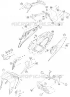 PLASTIQUES pour KTM 200 DUKE WHITE ABS - CKD de 2020